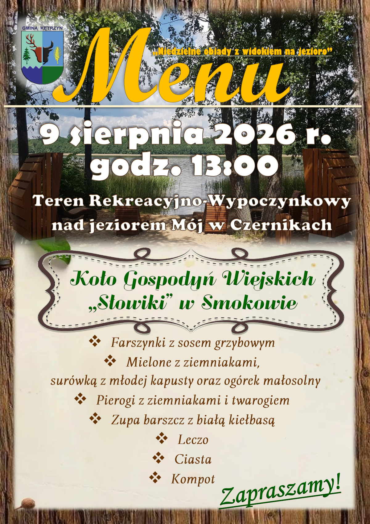 Niedzielne Obiady z&nbsp;Widokiem na&nbsp;Jezioro - menu