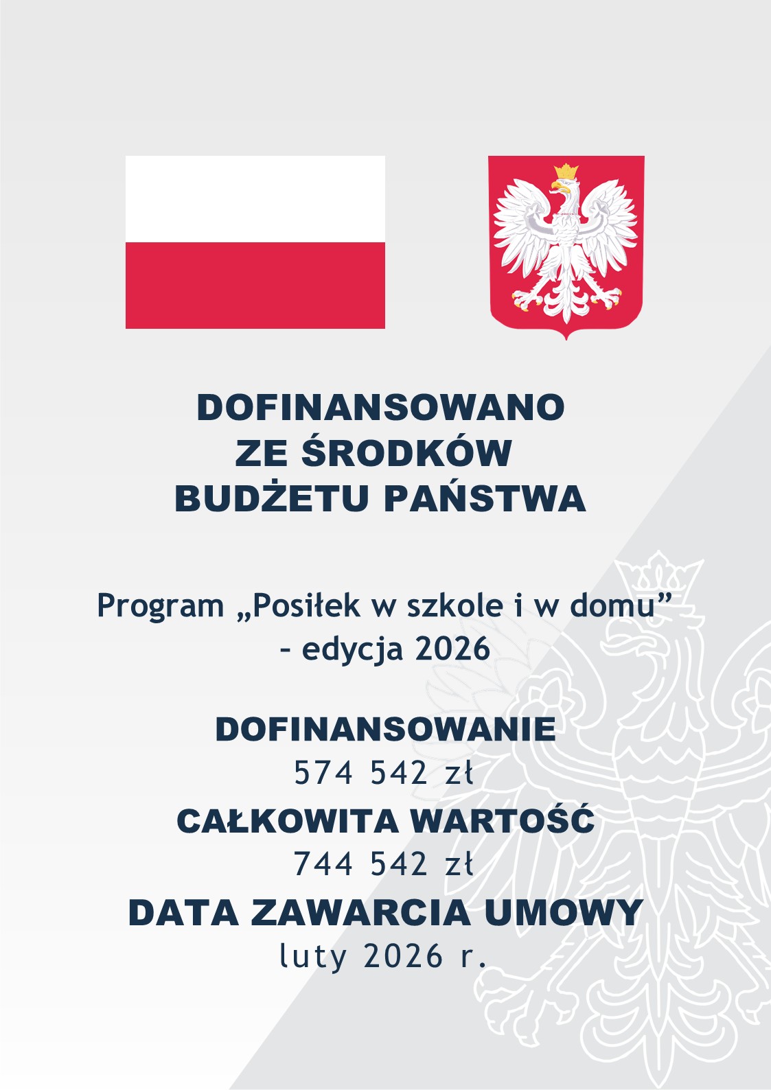 Rządowy program "Posiłek w&nbsp;szkole i&nbsp;w domu" - edycja 2026