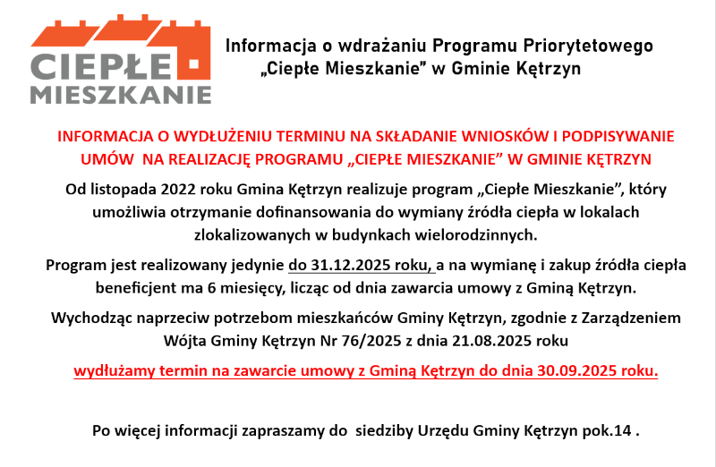 Ciepłe mieszkanie - informacja