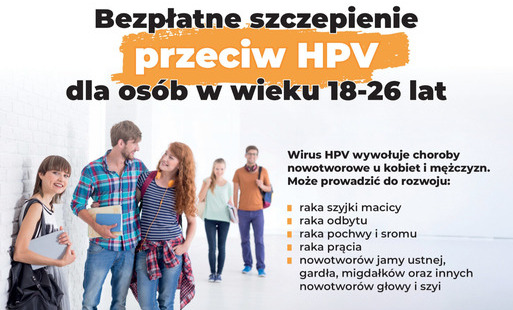 Bezpłatne szczepienia przeciw HPV dla osób w wieku 18–26 lat